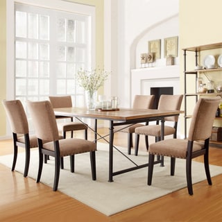 Low Price TRIBECCA HOME Presidio Rustic Brown Vintage Industrial Modern 7-piece Dining Set