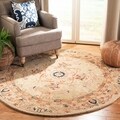 Hand-made Anatolia Ivory Hand-spun Wool Rug (8' Round)