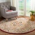Hand-made Anatolia Gold/ Ivory Hand-spun Wool Rug (6' Round)