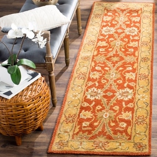 Handmade Kerman Rust/ Gold Wool Rug (2'3 x 8')