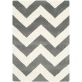 Handmade Chevron Dark Grey Wool Rug (3' x 5')