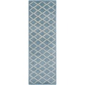 Handmade Moroccan Blue Grey Wool Rug (2'3 x 9')