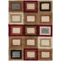 Woven Contemporary Cartagena Multi Coloredcolor Geometric Shag Rug-(5'3 x 7'3)