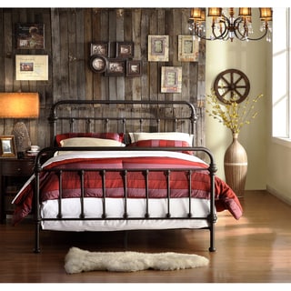ETHAN HOME Giselle Black Graceful Lines Victorian Iron Metal Bed