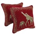 Chenille Corded Giraffes Throw Pillows (Set of 2)