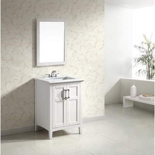 Salem White 24-inch Bath Vanity with 2 Doors and White Marble Top