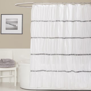 Lush Decor Twinkle White Shower Curtain