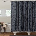 Lush Decor Flower Texture Gray Shower Curtain