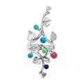 Sterling Silver Beautiful Vine Leaves Round Stone Ring (Thailand)