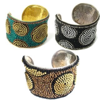 Handmade Zipper Beaded Cuff (India)