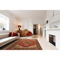 Indo Hand-knotted Heriz Red/ Navy Wool Rug (6' x 9')