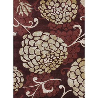 Hand-tufted Jackson Wine Wool Rug (3'6 x 5'6)