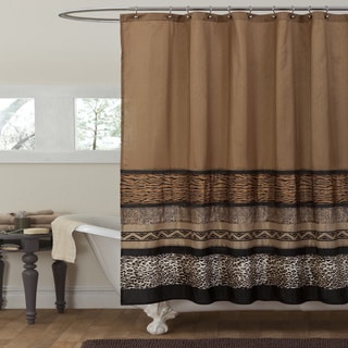 Lush Decor Tribal Dance Brown Shower Curtain