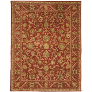 Hot Deal Handmade Heirloom Red Wool Rug (11' x 16')