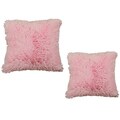 Shaggy Pink 17-Inch Hypoallergenic Decorative Pillows (Set of 2)