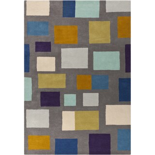 Hand-tufted Broncos Multicolored Geometric Wool Rug (8' x 11')