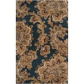 Hand-tufted Blue Floral New Zealand Wool Rug (2' x 3')