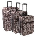 Safari Classic Giraffe Expandable Rolling Upright 3-piece Luggage Set