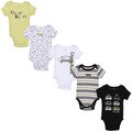 Calvin Klein Newborn Boys Printed Bodysuits Set in White/ Green/ Black (Set of 5)