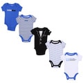 Calvin Klein Newborn Boys Printed Bodysuit Set in Blue/Black/White