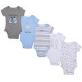 Calvin Klein Newborn Boys Bodysuit Set in Light Blue/White