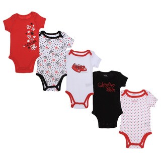 Calvin Klein Newborn Girls Printed Bodysuit Set Red/Black/White