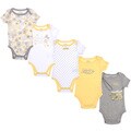 Calvin Klein Newborn Girls Printed Bodysuit Set in Yellow/White