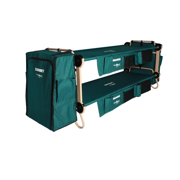 Disc-O-Bed Cam-O-Bunk Large Green Bunk Bed with Cabinets