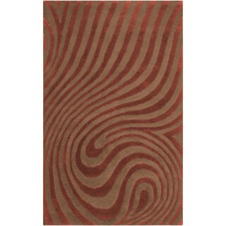 Hand-tufted Jesse Contemporary Orange Wool Rug (2' x 3')