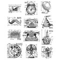 Tim Holtz Large Cling Rubber Stamp Set-Mini Blueprints 4