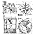Tim Holtz Cling Rubber Stamp Set-Travel Blueprint