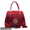 Anais Gvani Braided Straps Croco Embossed Tote