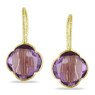 Miadora 14k Yellow Gold Fancy Amethyst Dangle Earrings