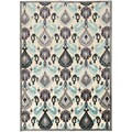 Anker Contemporary Blue Abstract Ikat Rug (7'6 x 10'6)