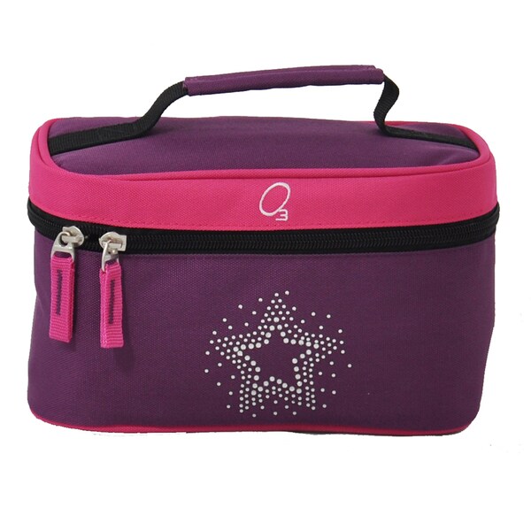 Obersee Bling Rhinestone Star Train Case Toiletry / Accessory Bag