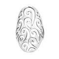 Big Oval Front Swirl Design .925 Sterling Silver Ring (Thailand)