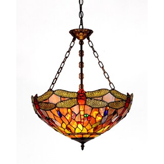 Dragonfly Design 3-light Inverted Pendant Light