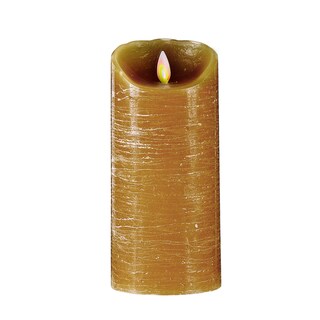 (>_<)  MYSTIQUE FLAMELESS CANDLE TAUPE DISTRESSED