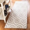 Hand-woven Moroccan Dhurrie Grey Wool Rug (2'6 x 8')