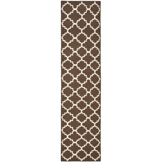Hand-woven Moroccan Dhurrie Brown Wool Rug (2'6 x 6')