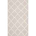 Hand-woven Moroccan Dhurrie Grey Wool Rug (2'6 x 6')