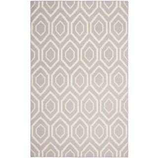 Find Shop Safavieh Hand-woven Moroccan Reversible Dhurrie Grey Wool Rug (10' x 14')