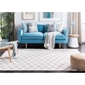 Hand-woven Chevron Dhurrie Grey Wool Rug (8' Square)