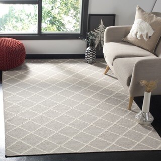 Hand-woven Moroccan Dhurrie Grey Wool Rug (3' x 5')