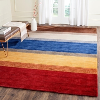 Safavieh Handmade Himalayan Gabeh Stripe Wool Rug (8'9 x 12')