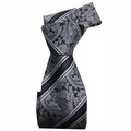 Dmitry Men's Grey Italian Silk Striped Tie