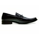 Delli Aldo Men's Black Square Toe Buckle Vamp Loafers