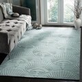 Handmade Sea Shells Grey New Zealand Wool Rug (5' x 8')