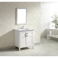 Salem White 30-inch Two-Door White Marble Top Bathroom Vanity Set