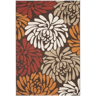 Low Price Safavieh Veranda Piled Chocolate Brown/ Terracotta Rug (8' x 11' 2)